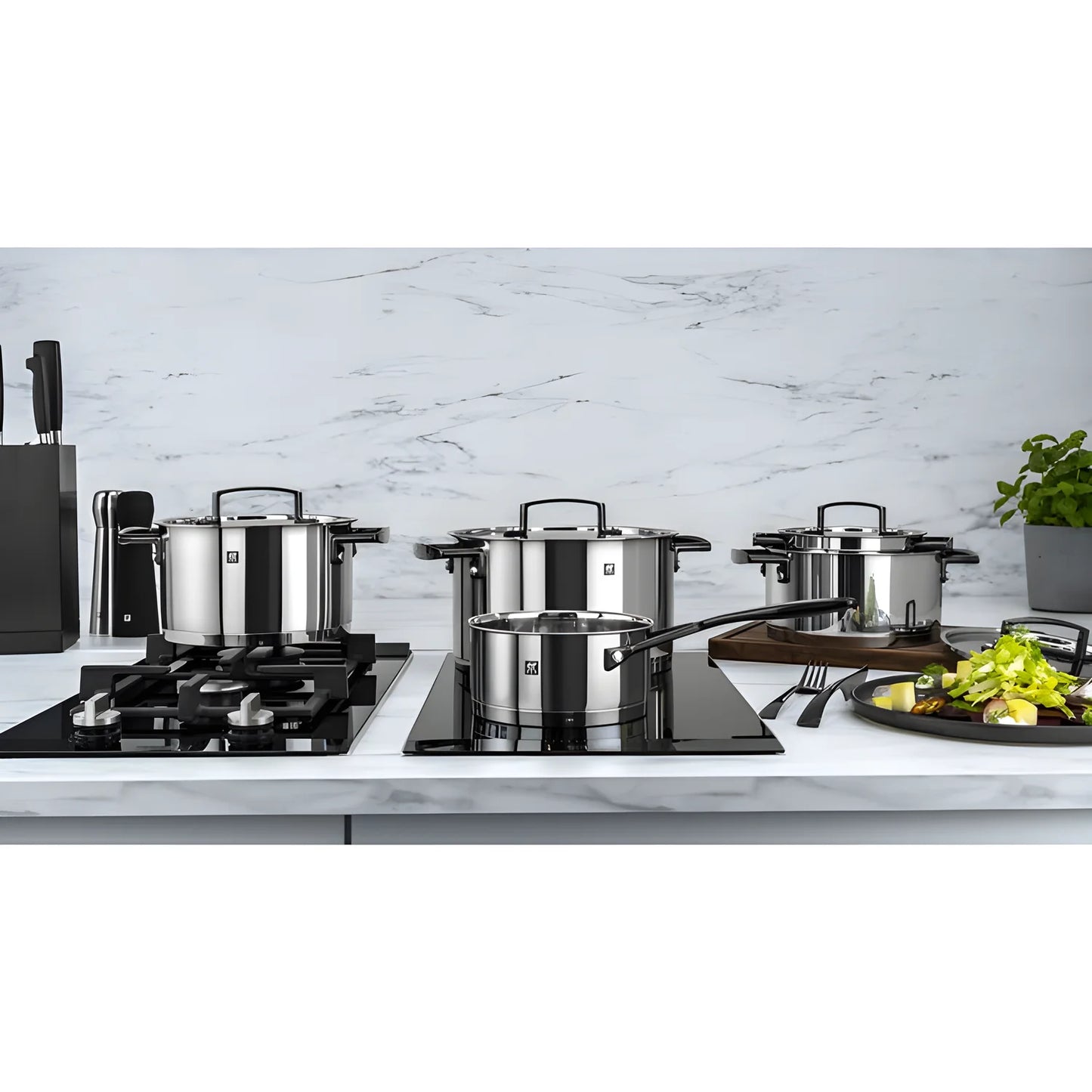 Zwilling Bellasera Set 5 Pentole Acciaio Inox 18/10 | Induzione, Forno, Lavastoviglie
