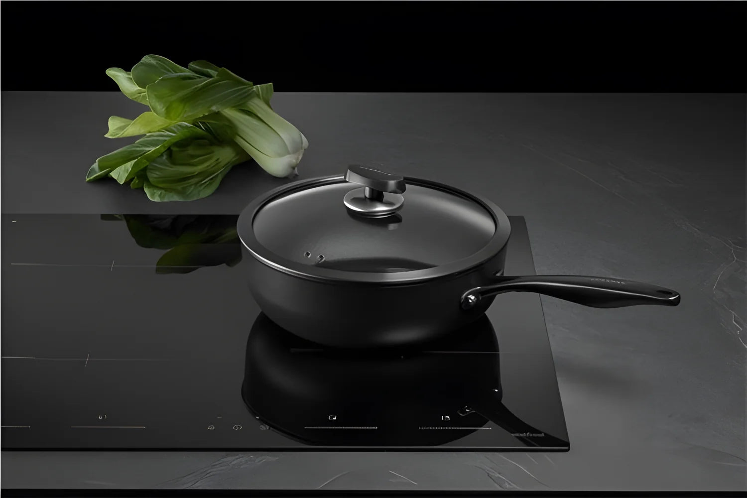 Scanpan padella cm Ø26 "Pro SB+ Induction" alta 8,5 cm antiaderente fonda con coperchio in vetro