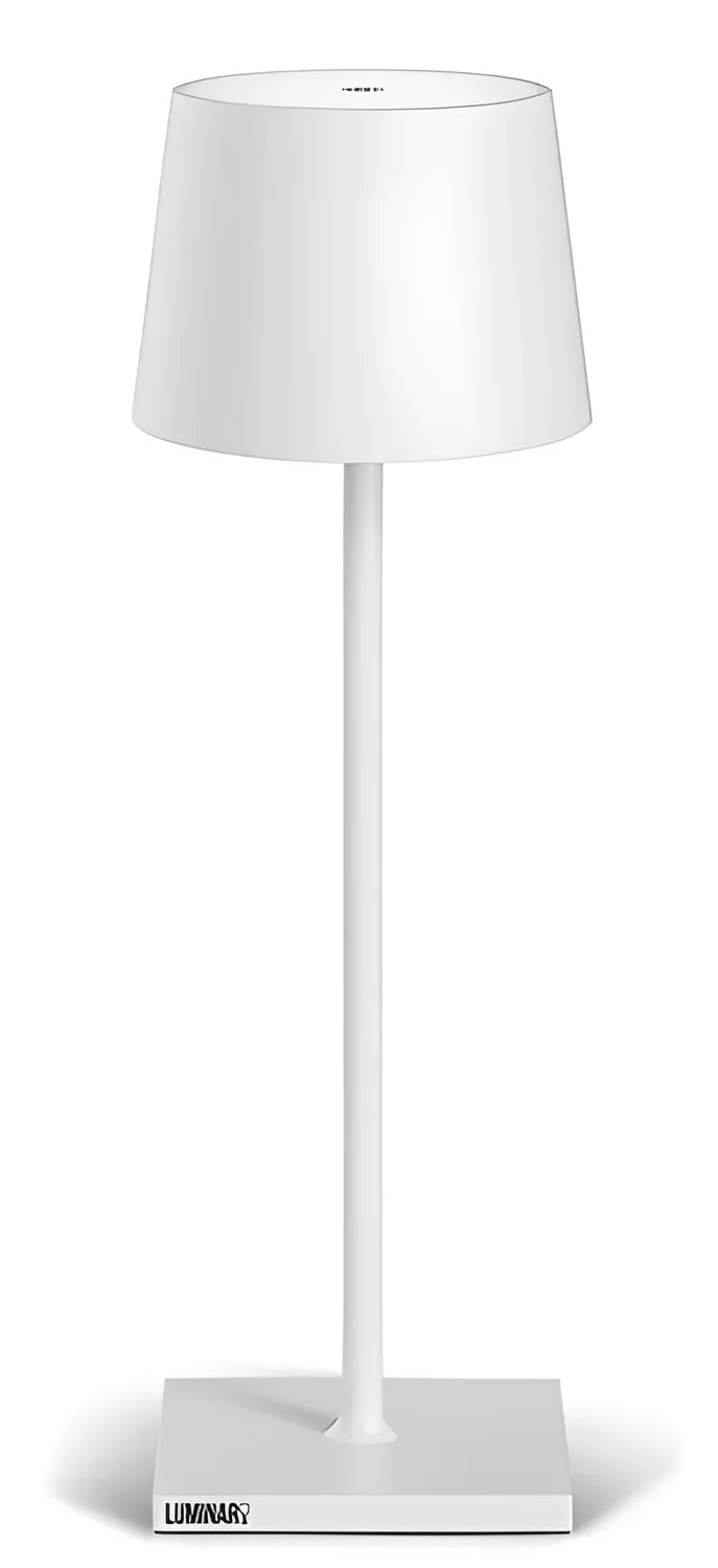 Luminart Lampada portatile a Led ricaricabile, accensione e regolazione luce touch, in alluminio bianco