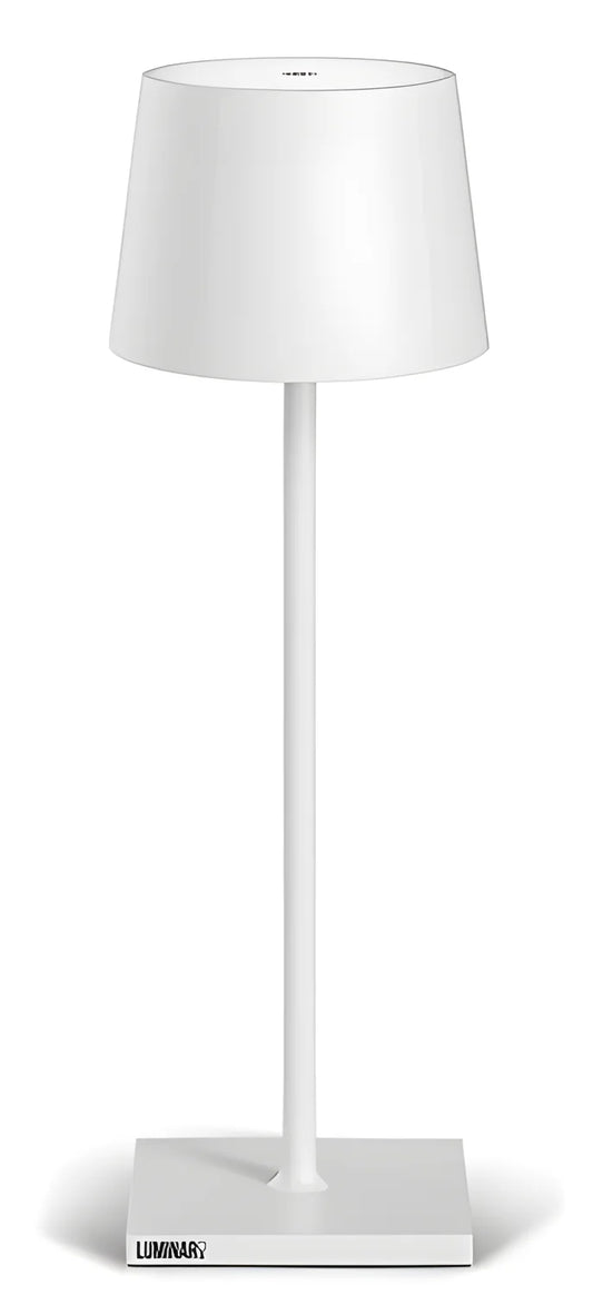 Luminart Lampada portatile a Led ricaricabile, accensione e regolazione luce touch, in alluminio bianco