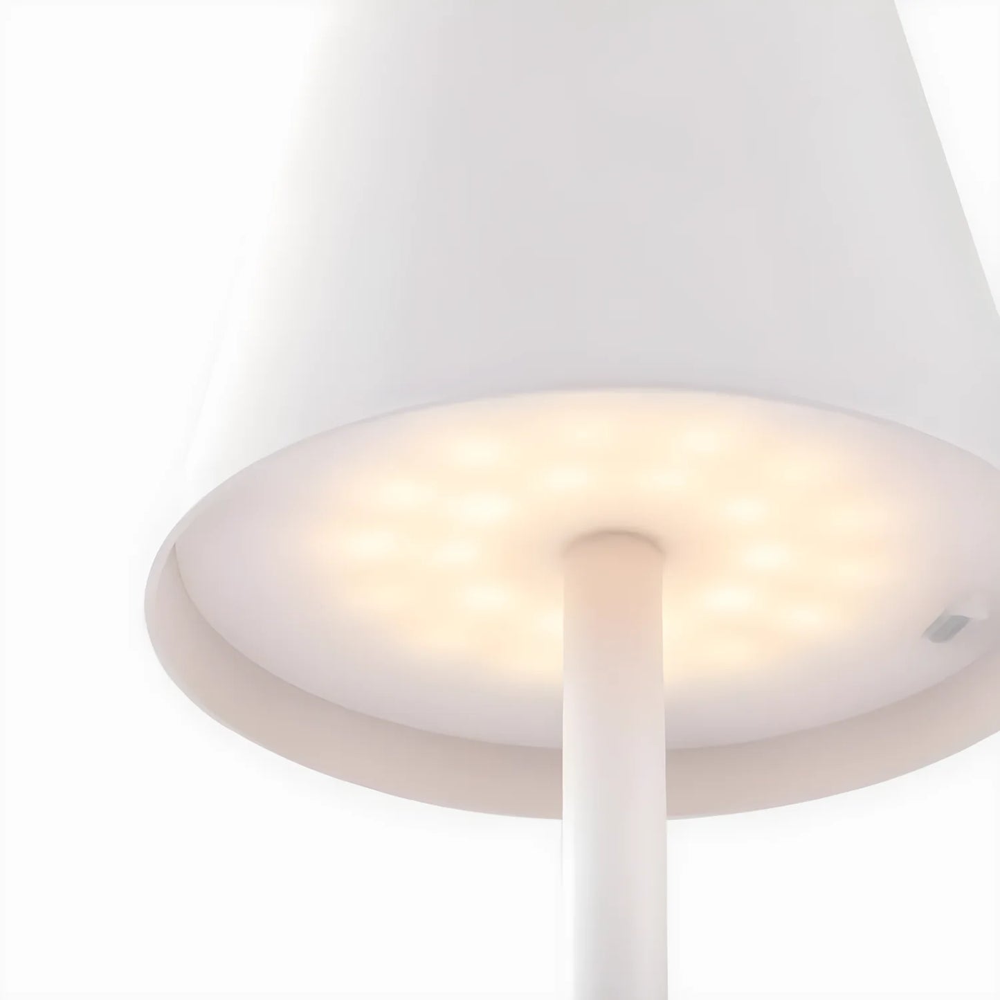 Luminart Lampada portatile a Led ricaricabile, accensione e regolazione luce touch, in alluminio bianco
