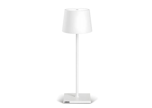 Luminart Lampada portatile a Led ricaricabile, accensione e regolazione luce touch, in alluminio bianco