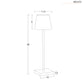 Luminart Lampada portatile a Led ricaricabile, accensione e regolazione luce touch, in alluminio bianco