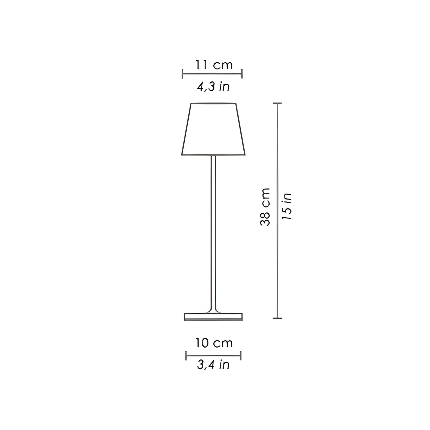 Luminart Lampada portatile a Led ricaricabile, accensione e regolazione luce touch, in alluminio rame