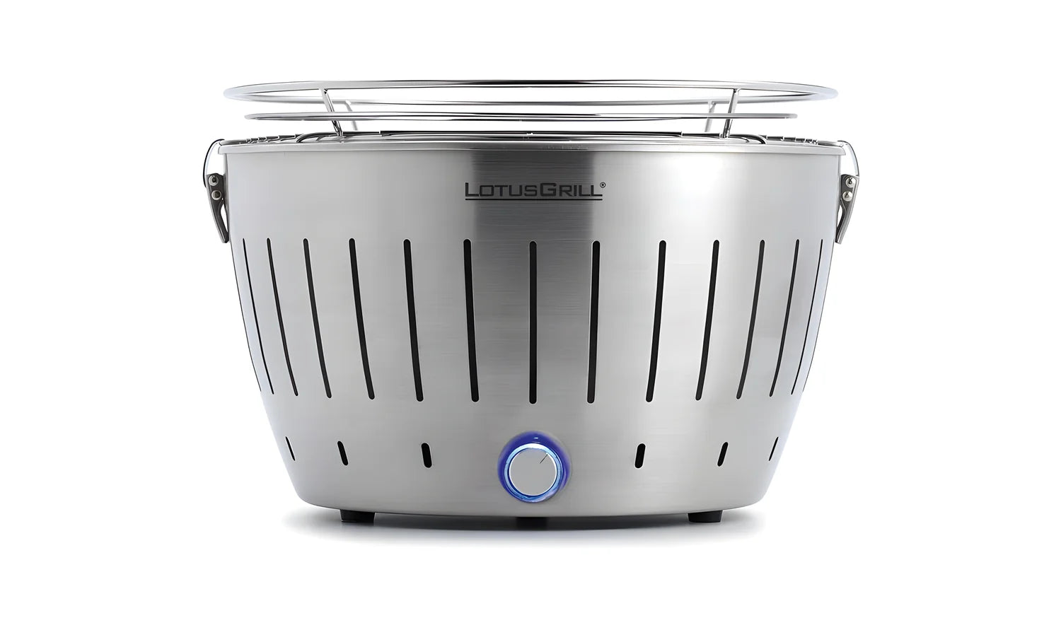 LotusGrill Standard – Barbecue Portatile a Carbonella in Acciaio Inox con Ventola USB/Batterie AA