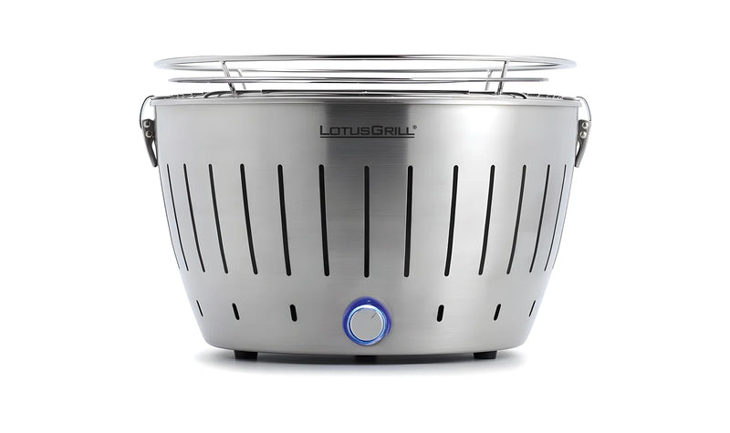 LotusGrill Standard – Barbecue Portatile a Carbonella in Acciaio Inox con Ventola USB/Batterie AA