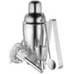 Cilio Set da barman da 5 pezzi shaker in acciaio inox lucido