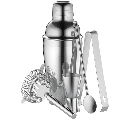 Cilio Set da barman da 5 pezzi shaker in acciaio inox lucido