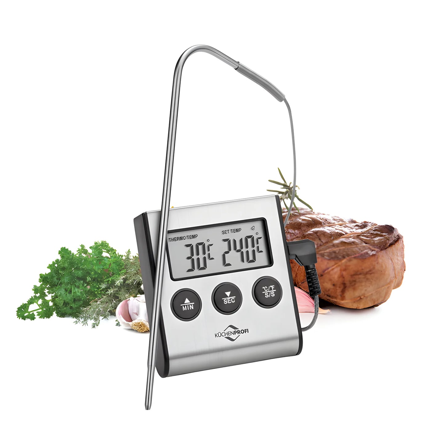 Kuchenprofi Termometro digitale con sonda adatto per forni o grill/BBQ "Primus" da -50°C a 300°C