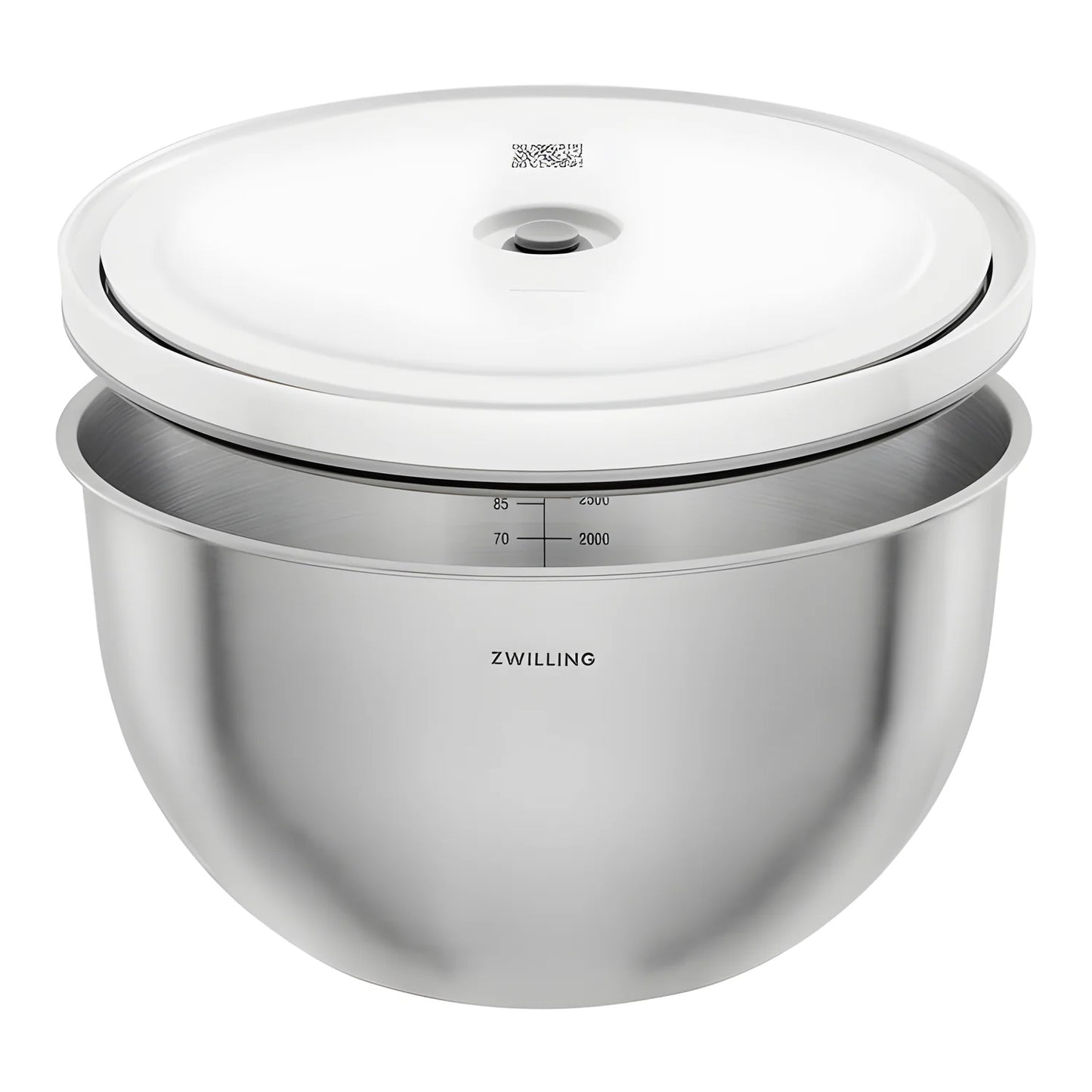 Zwilling Fresh & Save BOWLS Starterset – 9 Pezzi con Pompa Sottovuoto, 2 Ciotole Inox M/L + Buste, Bianco-Acciaio, Art. 1031015