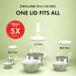 Zwilling Fresh & Save BOWLS Starterset – 9 Pezzi con Pompa Sottovuoto, 2 Ciotole Inox M/L + Buste, Bianco-Acciaio, Art. 1031015