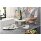 Zwilling Fresh & Save BOWLS Starterset – 9 Pezzi con Pompa Sottovuoto, 2 Ciotole Inox M/L + Buste, Bianco-Acciaio, Art. 1031015