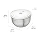 Zwilling Fresh & Save BOWLS Starterset – 9 Pezzi con Pompa Sottovuoto, 2 Ciotole Inox M/L + Buste, Bianco-Acciaio, Art. 1031015