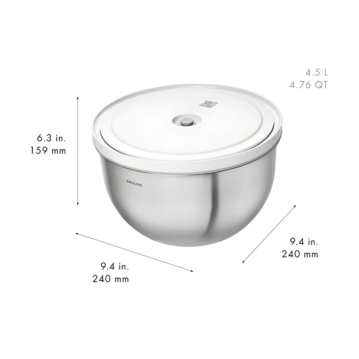 Zwilling Fresh & Save BOWLS Starterset – 9 Pezzi con Pompa Sottovuoto, 2 Ciotole Inox M/L + Buste, Bianco-Acciaio, Art. 1031015