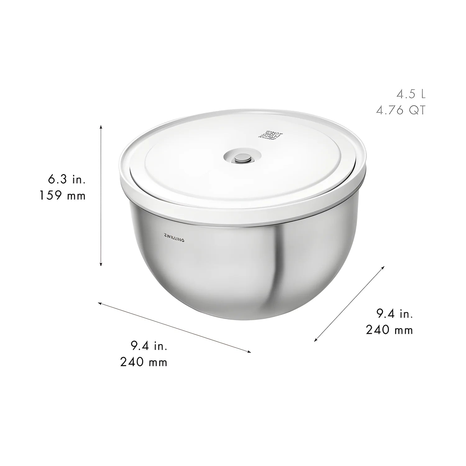 Zwilling Fresh & Save BOWLS Starterset – 9 Pezzi con Pompa Sottovuoto, 2 Ciotole Inox M/L + Buste, Bianco-Acciaio, Art. 1031015