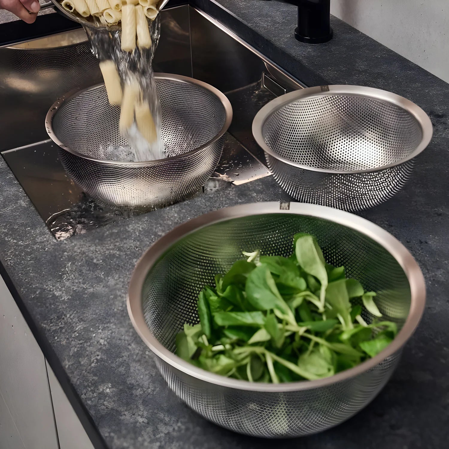 Zwilling Prep Set 3 Colini in Acciaio Inox – Ø 16, 20, 24 cm, Salvaspazio, Art. 643015-01