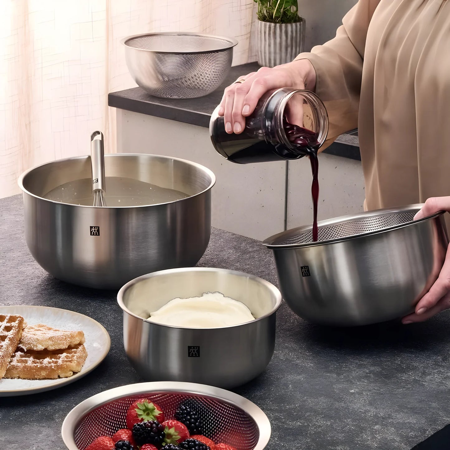 Zwilling Prep Set 3 Colini in Acciaio Inox – Ø 16, 20, 24 cm, Salvaspazio, Art. 643015-01