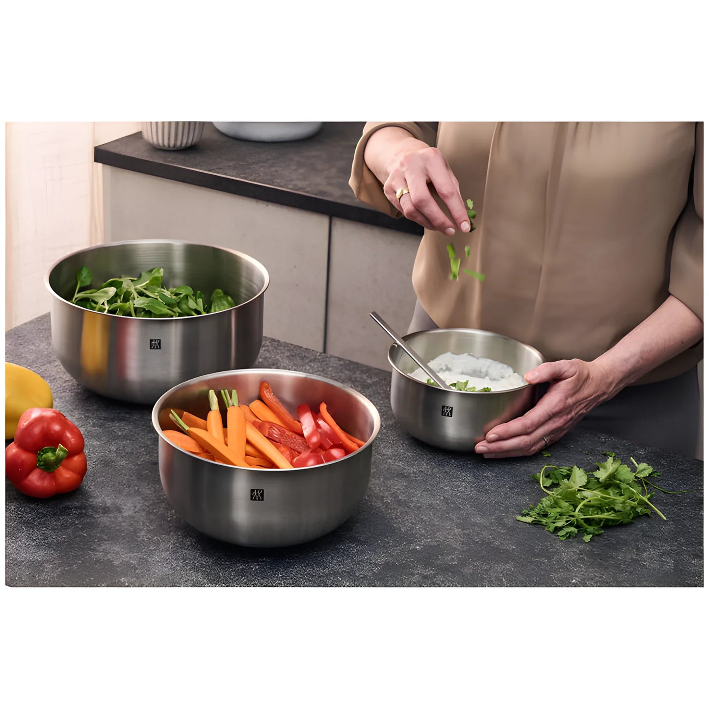 Zwilling Prep Set 3 Ciotole in Acciaio Inox – Ø 17, 21, 25 cm, Design Matteo Thun e Antonio Rodriguez