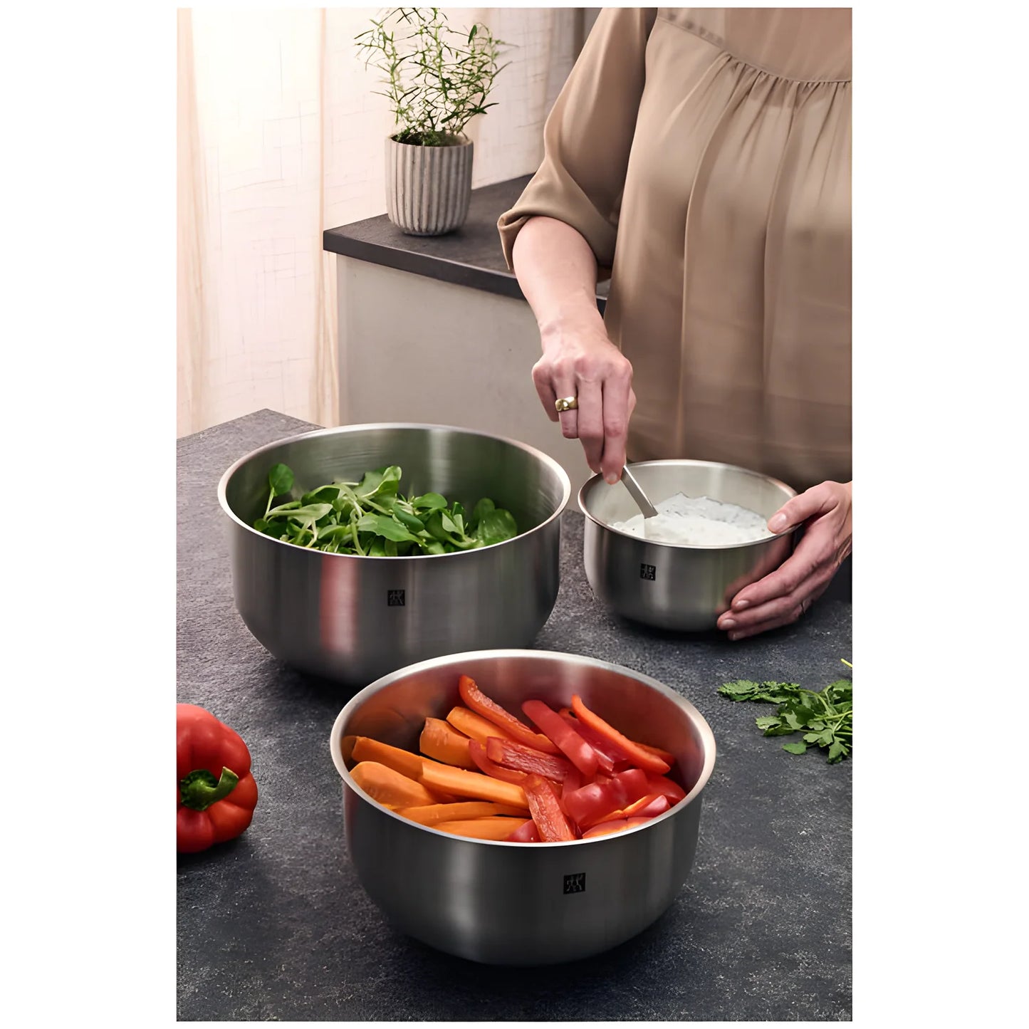 Zwilling Prep Set 3 Ciotole in Acciaio Inox – Ø 17, 21, 25 cm, Design Matteo Thun e Antonio Rodriguez