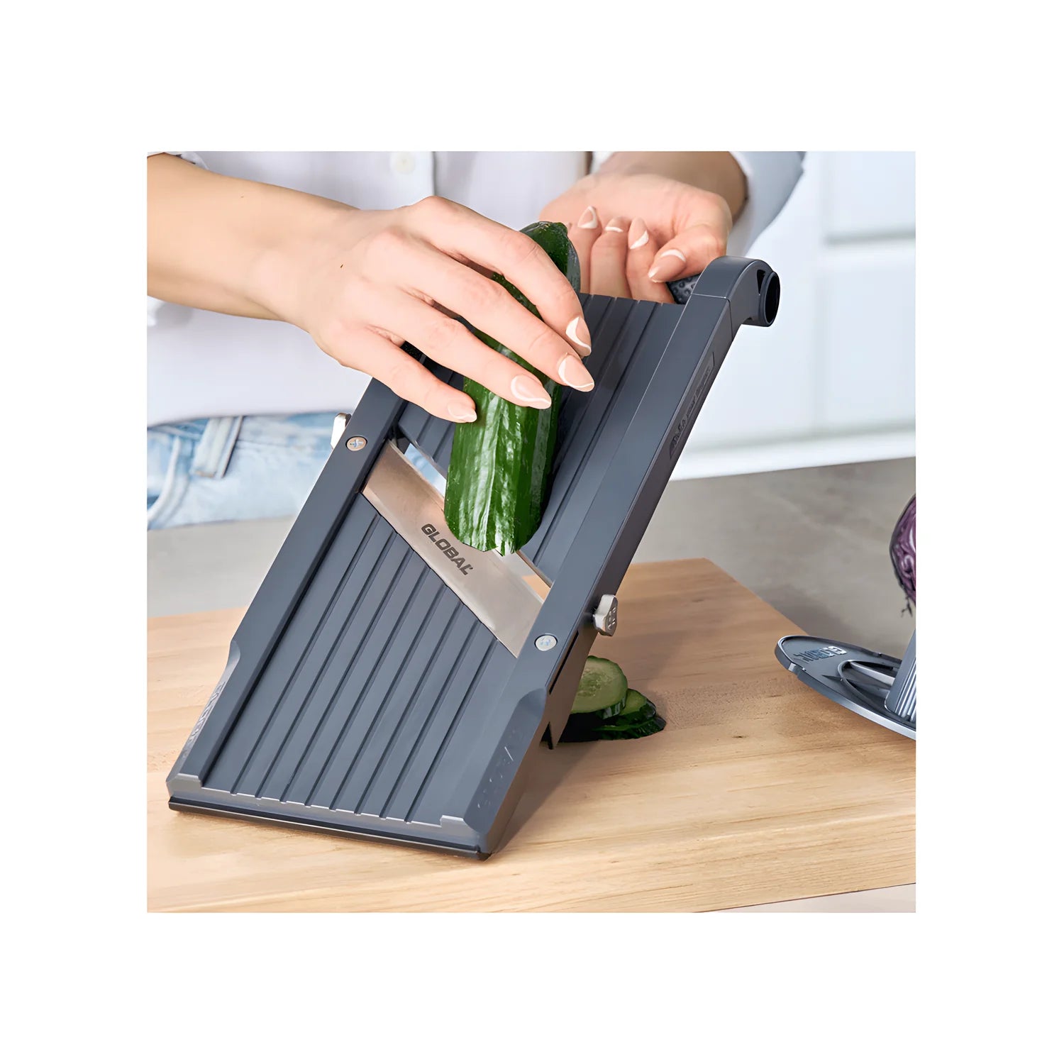Global Mandolina/Affettaverdure by Benriner con 3 lame intercambiabili e custodia per lame mm 64/cm 32,5 GSL-64/BC