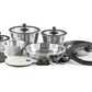 Cookvision Familia Nesto | Batteria Pentole Salvaspazio 17 Pezzi | Acciaio Inox 18/10 | Induzione