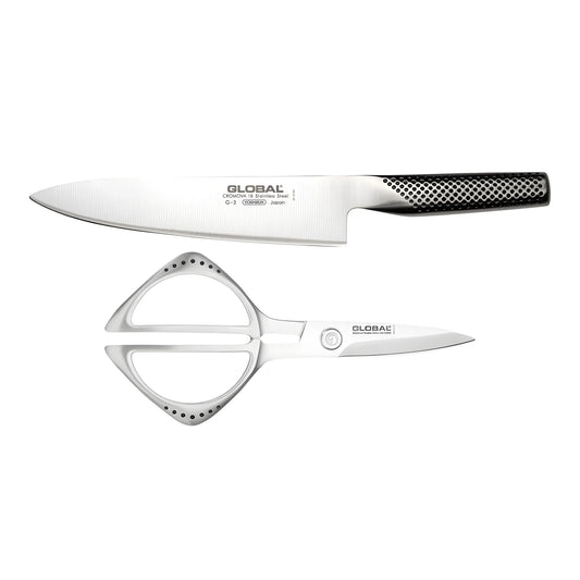 Global Set Coltello cuoco e forbice cucina G-2210