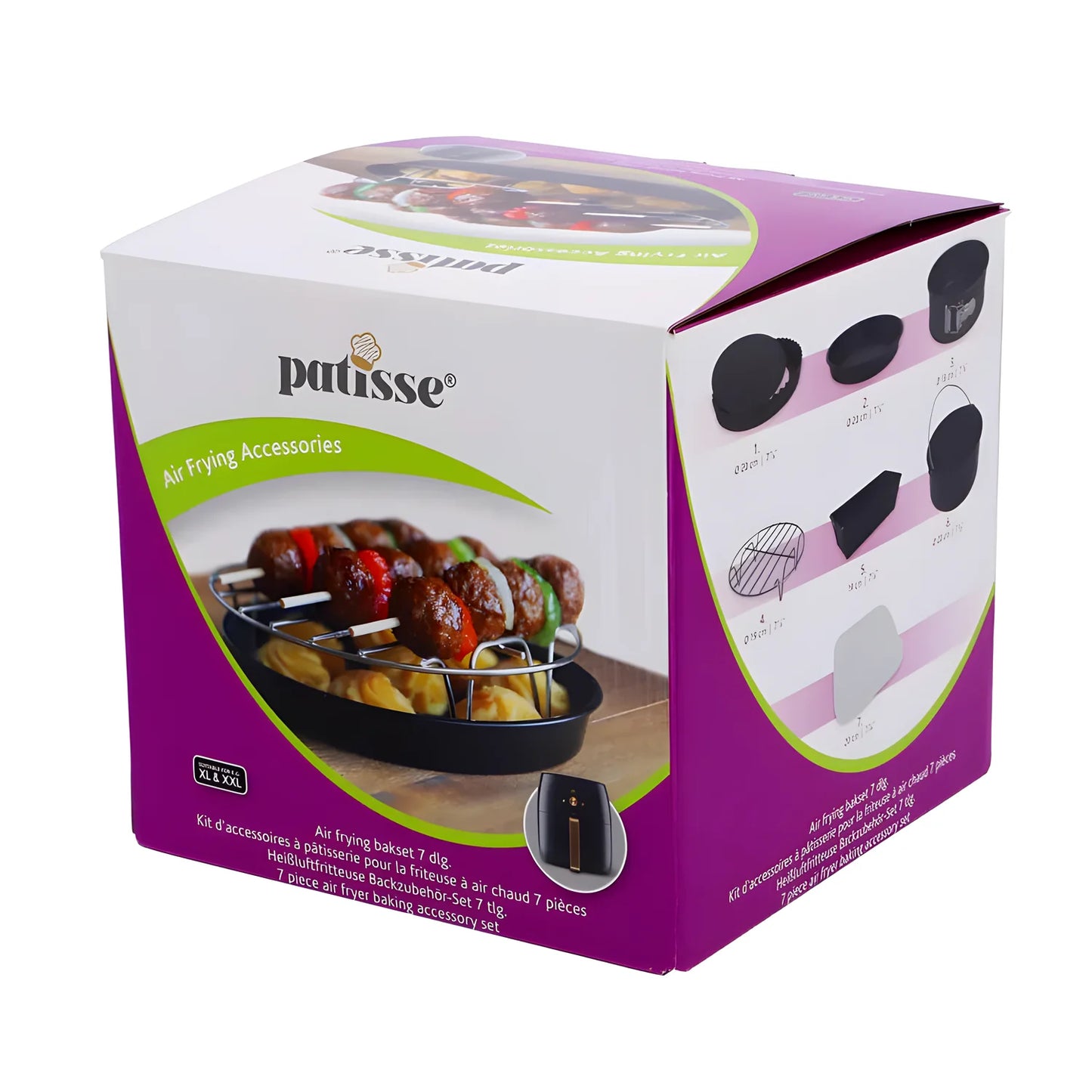 Patisse set di 7 pezzi, accessori per friggitrice ad aria da utilizzare come forno, per dolci e salati