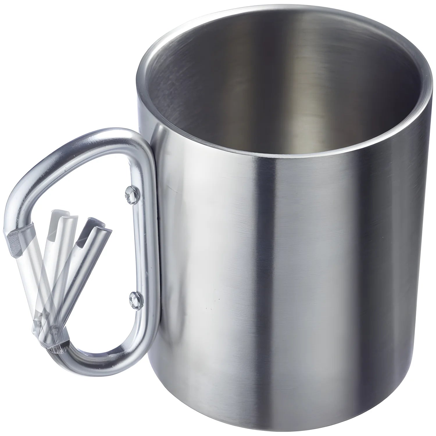 Westmark Tazza con manico a moschettone ml 300/cm Ø7,5x9 doppia parete in acciaio inossidabile per funzione isolante