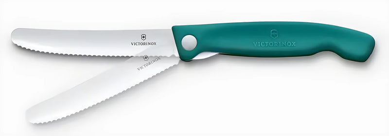 Victorinox Coltello Pieghevole da Picnic Swiss Classic Ondulato | Manico Verde | 6.7834.FC1
