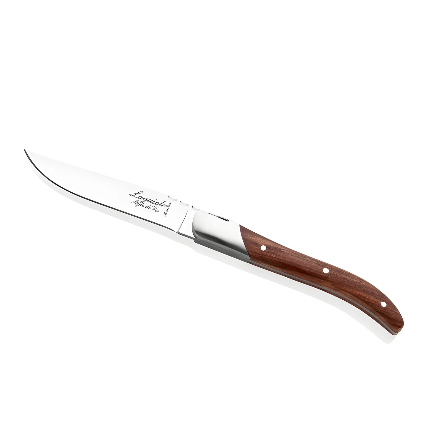 Laguiole Style Set 6 coltelli da bistecca "Luxury Line" i impugnatura in pakkawood rose lama cm 10,5