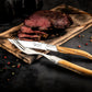 Laguiole Style Set 6 coltelli da bistecca "Luxury Line" i impugnatura in legno di ulivo lama cm 10,5