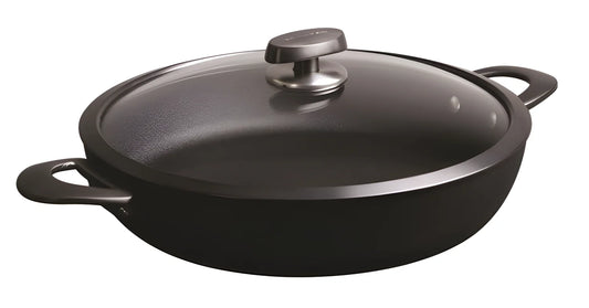Scanpan Pro SB+ Padella Chef 32 cm 4L con Coperchio | Acciaio Inox, Induzione, Due Manici