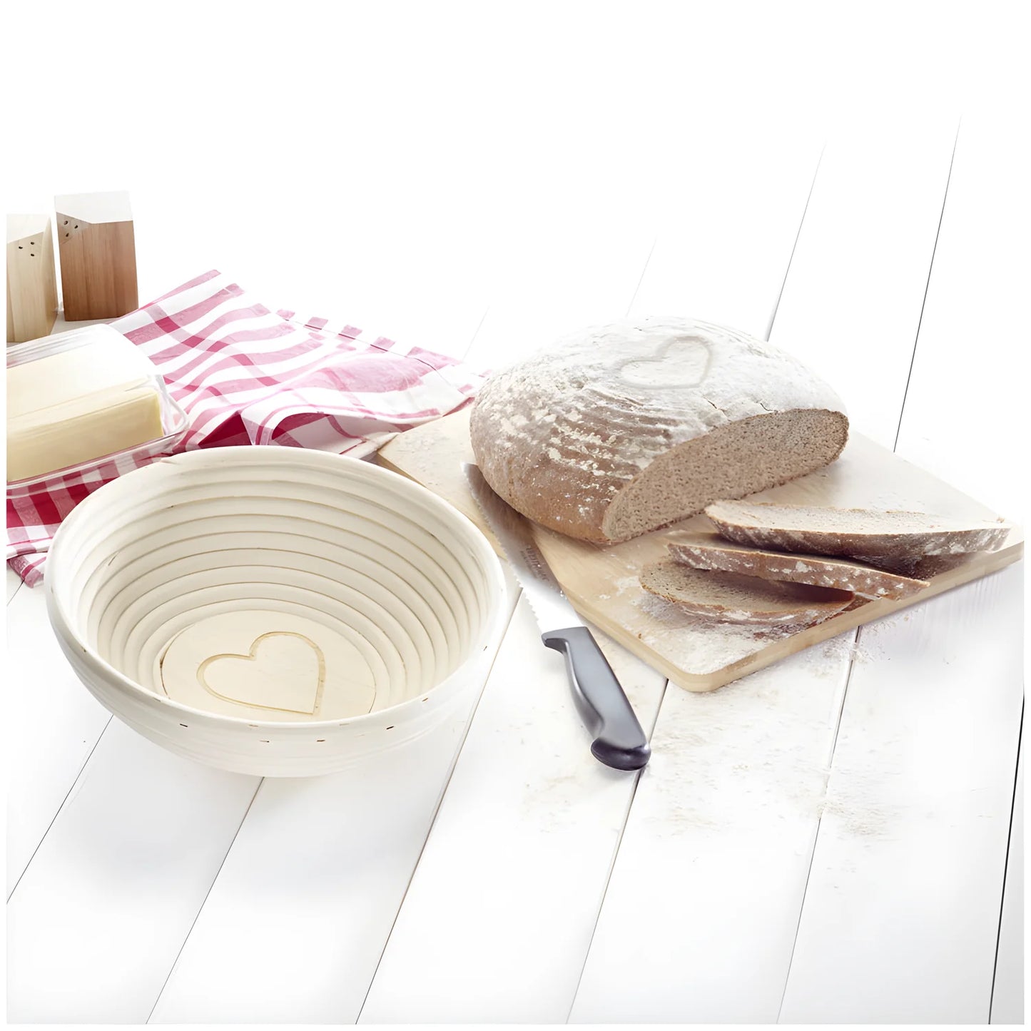 Westmark Cesto lievitazione per impasto pane tondo con fodera cm Ø24,5x8,5 per circa 1000 - 1500 g di impasto