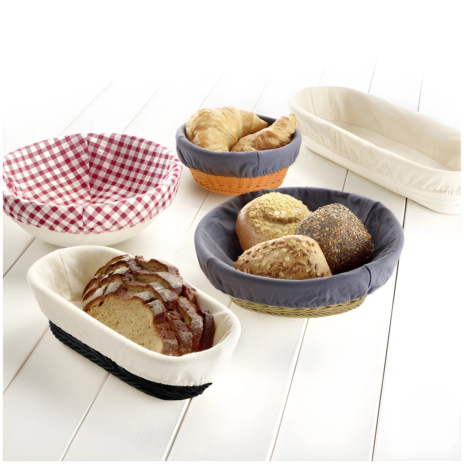 Westmark Cesto lievitazione per impasto pane ovale con fodera cm 27,5x14x7,1 per circa 750 - 1000 g di impasto