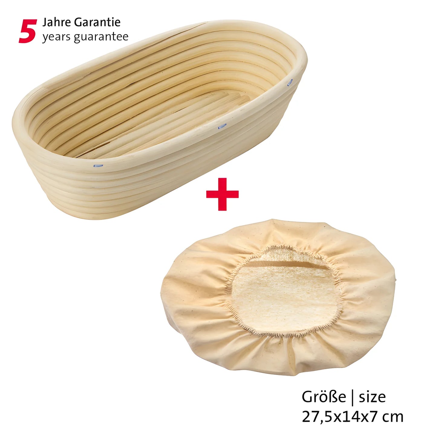 Westmark Cesto lievitazione per impasto pane ovale con fodera cm 27,5x14x7,1 per circa 750 - 1000 g di impasto