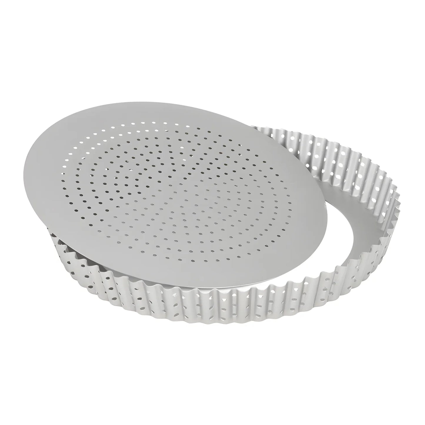 Patisse Tortiera quiche/pizza tonda 28 cm perforato "Silver Top" con fondo removibile