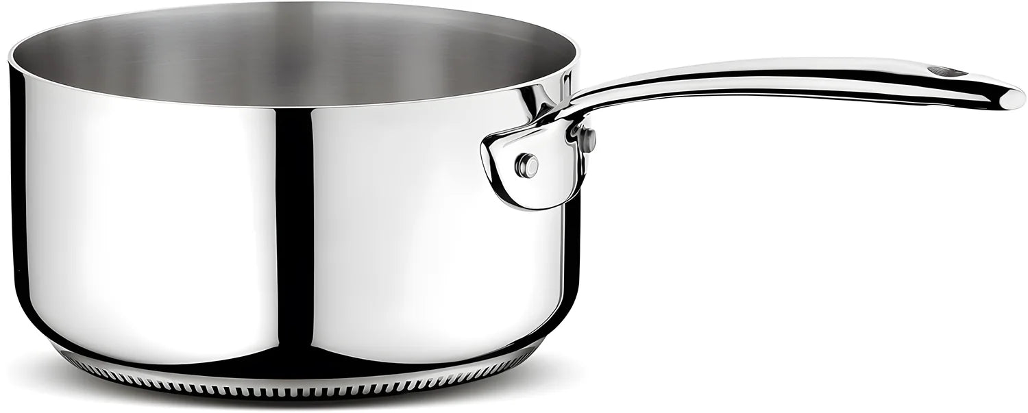 Lagostina Accademia Lagofusion Casseruola Ø 16 cm Fonda Manico Lungo in Acciaio Inox 18/10 adatta a Induzione, Gas e Forno, Finitura Lucida Esterna e Satinata Interna Fondo 5 Strati