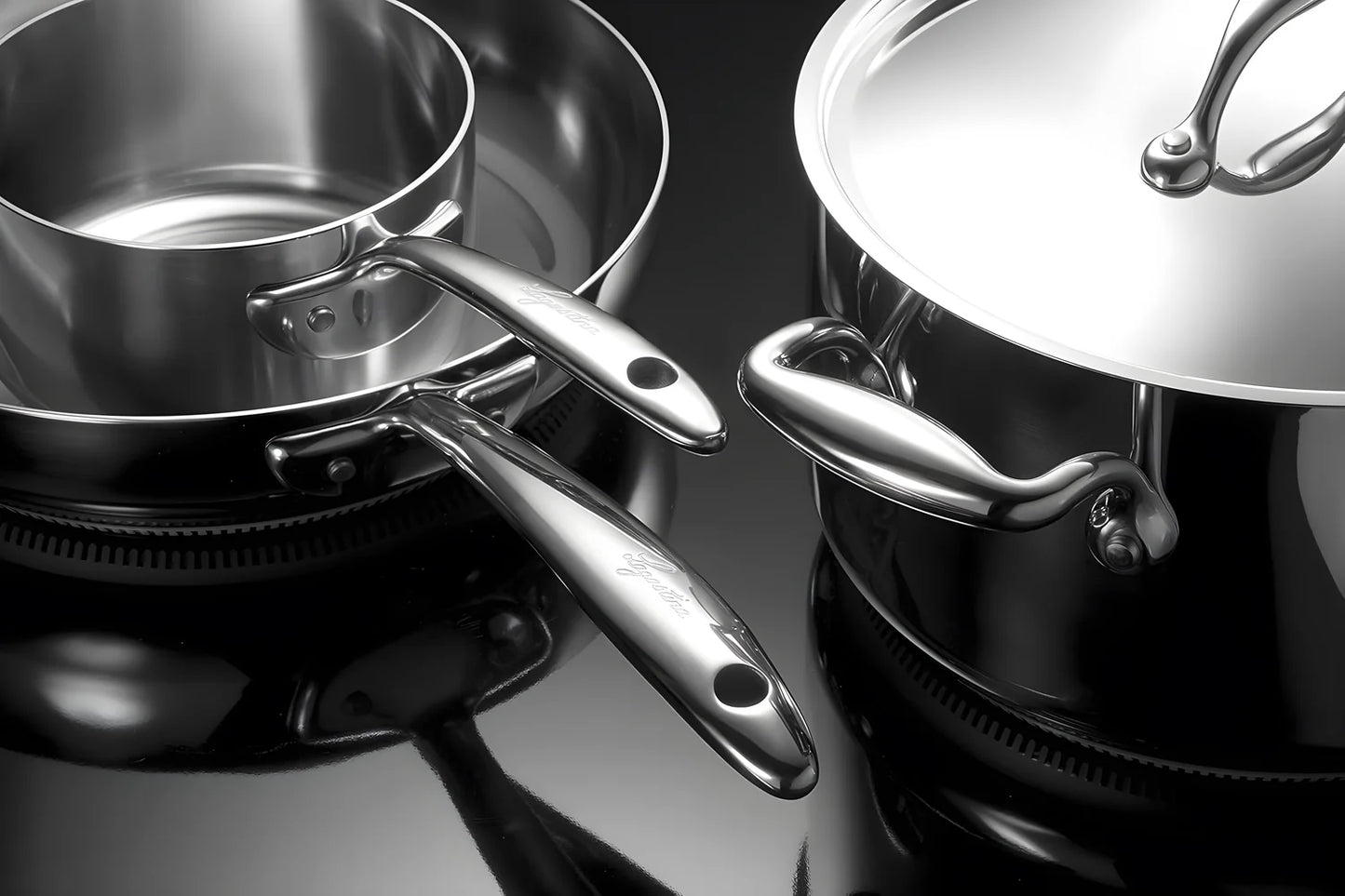 Lagostina Accademia Lagofusion Casseruola Ø 16 cm Fonda Manico Lungo in Acciaio Inox 18/10 adatta a Induzione, Gas e Forno, Finitura Lucida Esterna e Satinata Interna Fondo 5 Strati