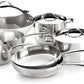 Lagostina Accademia Lagofusion Casseruola Fonda Ø 18 cm 2 Maniglie con Coperchio, Acciaio Inox 18/10 Pentola Induzione Gas e Forno Finitura Lucida Esterna e Satinata Interna Fondo 5 Strati