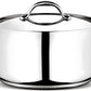 Lagostina Accademia Lagofusion Casseruola Fonda Ø 18 cm 2 Maniglie con Coperchio, Acciaio Inox 18/10 Pentola Induzione Gas e Forno Finitura Lucida Esterna e Satinata Interna Fondo 5 Strati