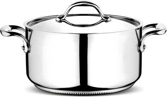 Lagostina Accademia Lagofusion Casseruola Fonda 26 cm 2 Maniglie con Coperchio | Inox 18/10, Induzione