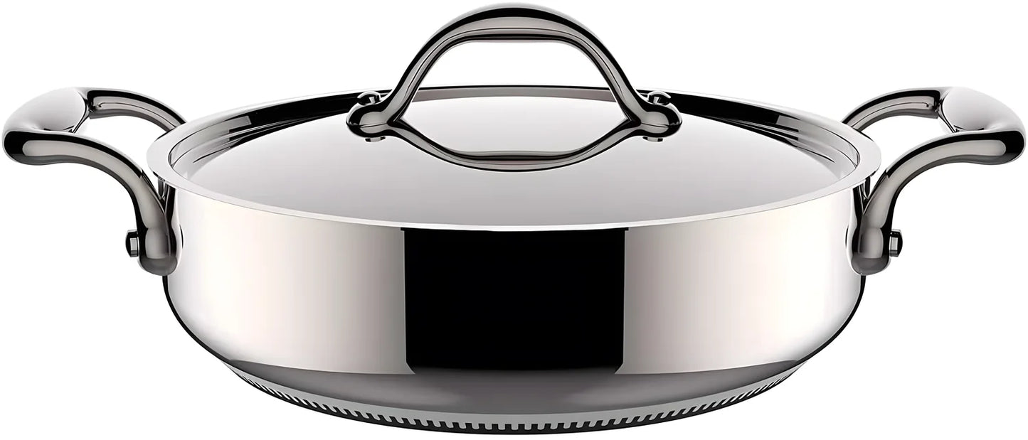 Lagostina Accademia Lagofusion Casseruola Bassa 26 cm 2 Maniglie con Coperchio | Inox 18/10, Induzione