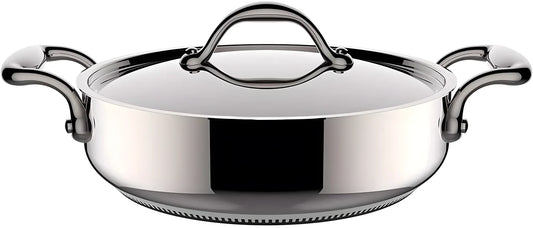 Lagostina Accademia Lagofusion Casseruola Bassa 26 cm 2 Maniglie con Coperchio | Inox 18/10, Induzione
