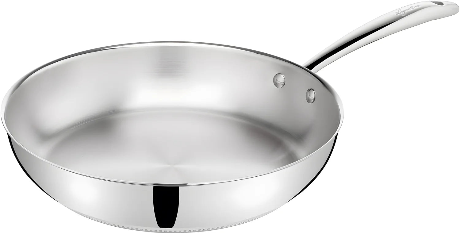 Lagostina Accademia Lagofusion Padella Acciaio Inox 18/10 Ø 28 cm Induzione Gas e Forno fino a 250 °C Finitura Lucida Esterna e Satinata Interna Fondo 5 Strati