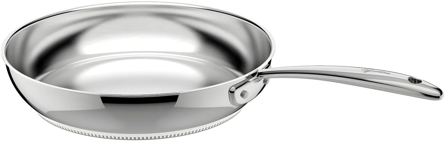 Lagostina Accademia Lagofusion Padella Acciaio Inox 18/10 Ø 28 cm Induzione Gas e Forno fino a 250 °C Finitura Lucida Esterna e Satinata Interna Fondo 5 Strati