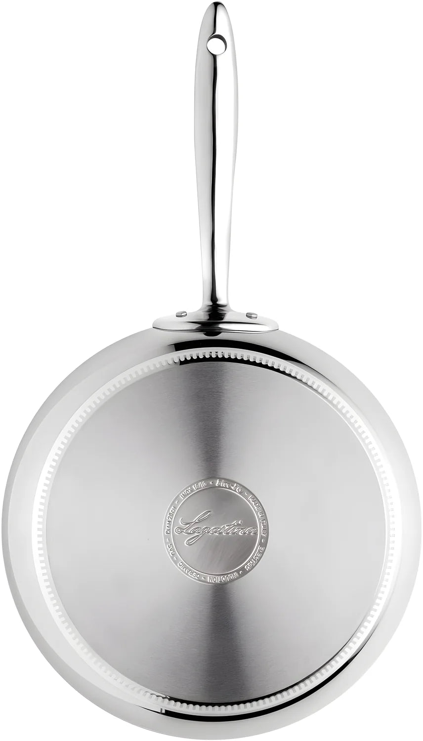 Lagostina Accademia Lagofusion Padella Acciaio Inox 18/10 Ø 24 cm Induzione Gas e Forno fino a 250 °C Finitura Lucida Esterna e Satinata Interna Fondo 5 Strati