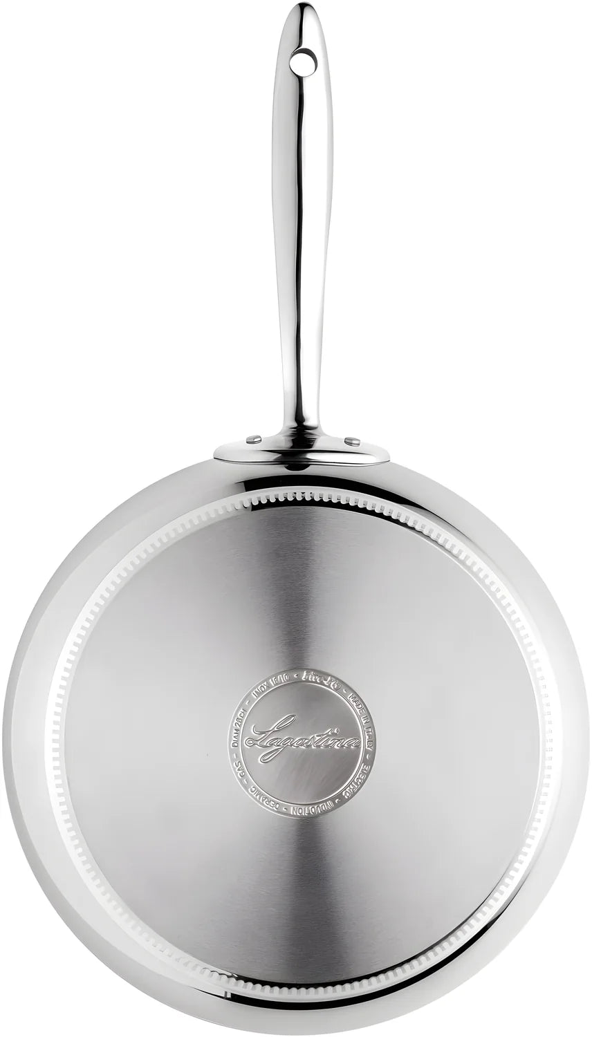 Lagostina Accademia Lagofusion Padella Acciaio Inox 18/10 Ø 26 cm Induzione Gas e Forno fino a 250 °C Finitura Lucida Esterna e Satinata Interna Fondo 5 Strati