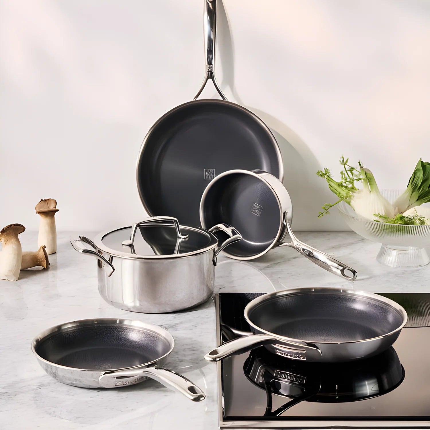 Zwilling Peak Set 5 Pentole Antiaderenti | Ceraforce HyCoat Senza PFAS, Induzione e Forno 260°C