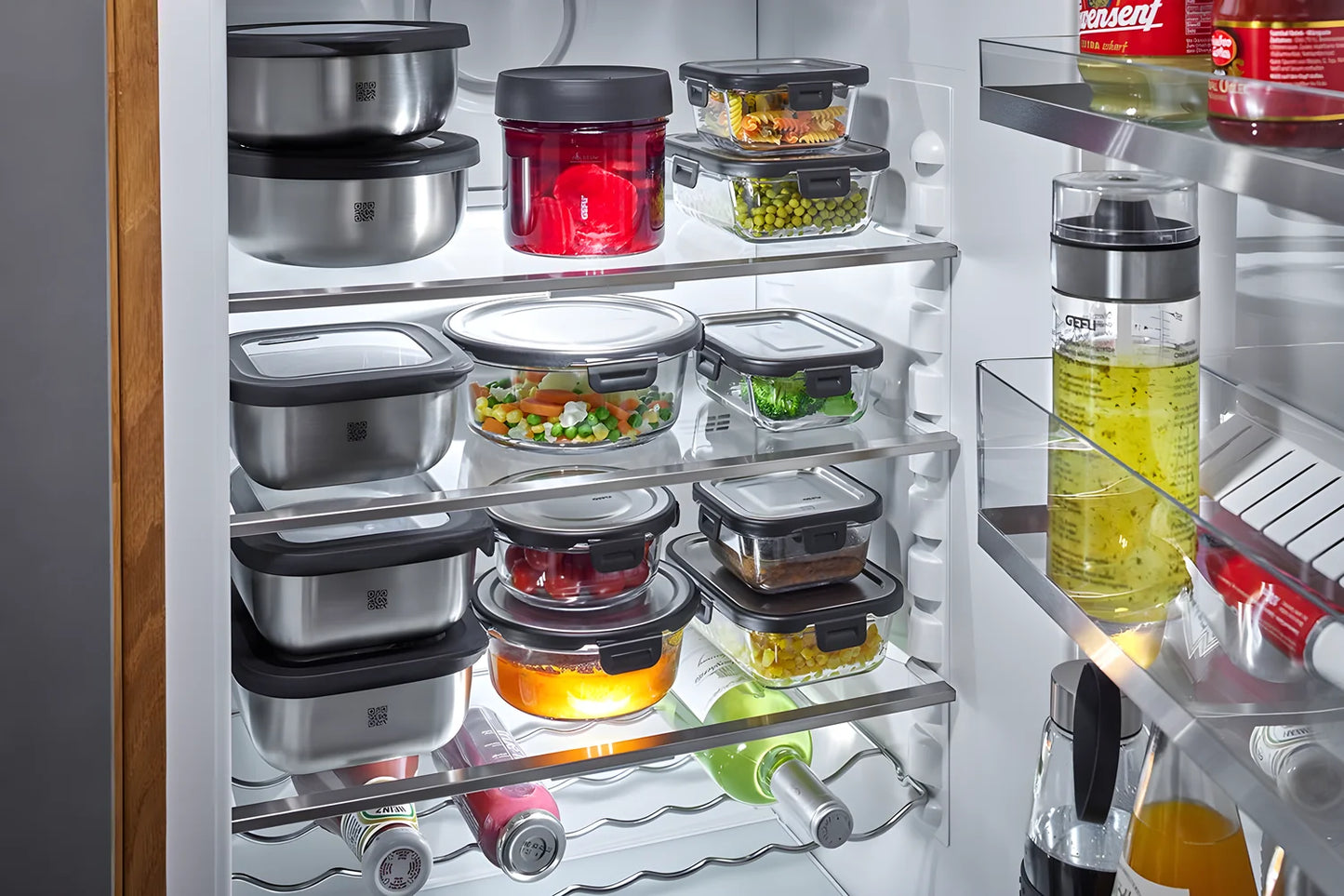 Gefu contenitore in acciaio inossidabile per alimenti "PROVIDO" rotondo, 500 ml adatto al microonde 12771