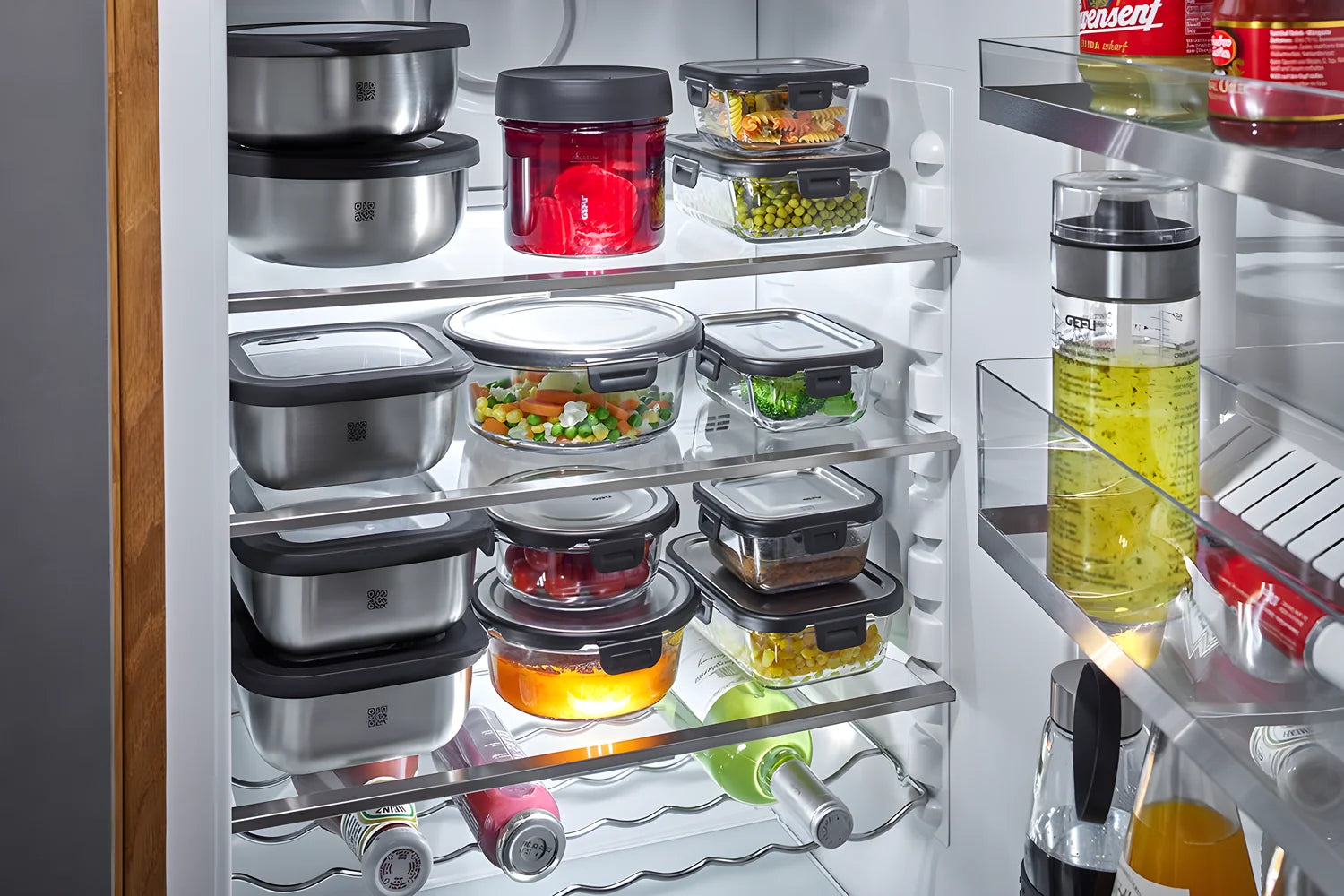 Gefu contenitore in acciaio inossidabile per alimenti "PROVIDO" rotondo, 500 ml adatto al microonde 12771